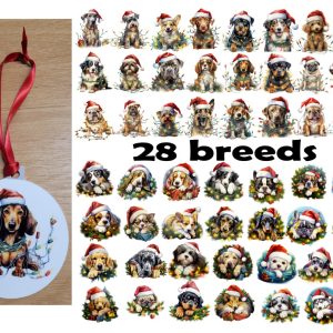 Christmas Tree Decoration - Dogs in Christmas Lights