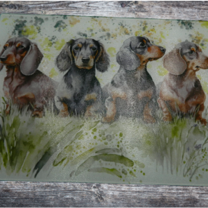Glass Cutting Board - Dachshund Group