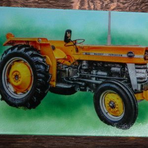 Glass Cutting Board - Massey Ferguson Tractor Yellow