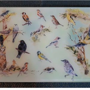 Glass Cutting Board - Wild Birds