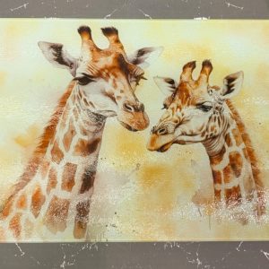 Glass Cutting Board - Giraffes