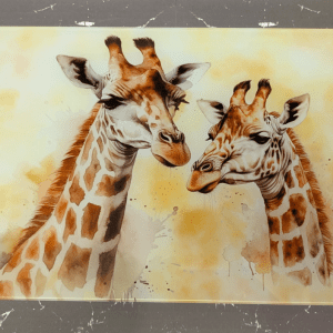 Glass Cutting Board - Giraffes