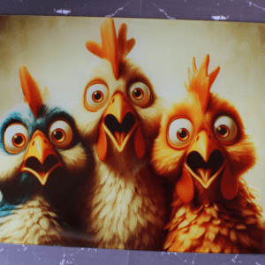 Glass Cutting Board - Chickens