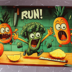 Glass Cutting Board - Veg Run!