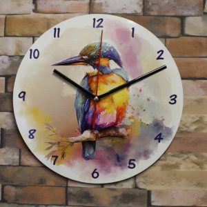 Wooden Clock - Kingfisher