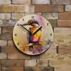 Wooden Clock - Kingfisher