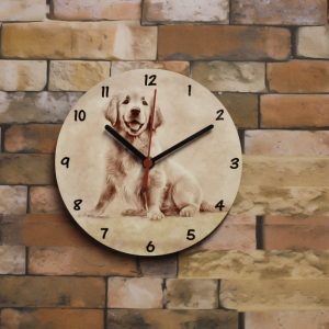 Wooden Clock - Retriever Pup